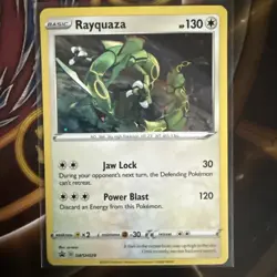 Pokemon TCG Rayquaza Swsh029 Holo Black Star Promo - Image 1