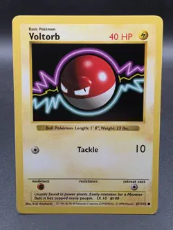 Heavily Played Voltorb - 67/102 - Common - Shadowless Edition Pokemon Base Set - Image 1