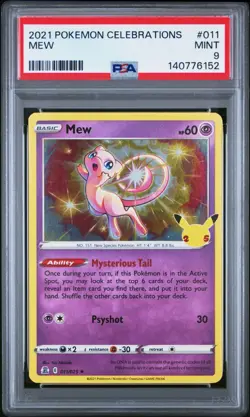 Pokemon Mew 011/025 - Celebrations Holo - PSA 9 Mint - Image 1