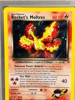 Pokemon Rocket's Moltres Holo #12/132 PSA 8 - 2000 Gym Heroes - Image 3