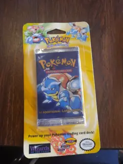 NEW FACTORY SEALED 1999 POKEMON BASE BLASTOISE BLISTER PACK FROM BOX EDGEFLIPPED 742818060295 - Image 1