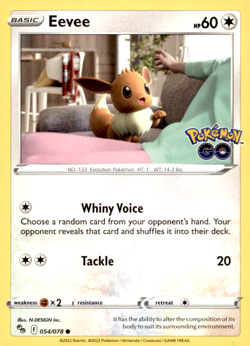 Eevee Common Pokemon GO 054/078 NM - Image 1