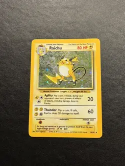 Pokemon TCG Base Set Raichu Card 14/102 Unlimited Holo Rare, Vintage WOTC - Image 4