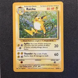 Raichu 14/102 Pokemon Card TCG Base Set Unlimited Holo Rare - Image 2