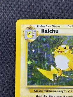 Pokemon TCG Raichu 14/102 Base Set Holo Rare Card Moderately Played Conditon - Image 2