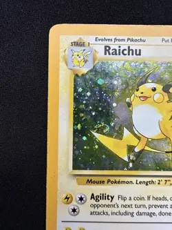 Pokemon TCG Raichu Base Set 2 Holo Unlimited Rare Card 14/102 (TAIL SWIRL) MP - Image 2