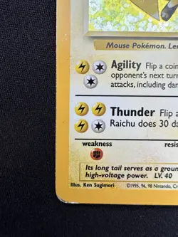 Pokemon TCG Raichu Base Set 2 Holo Unlimited Rare Card 14/102 (TAIL SWIRL) MP - Image 5