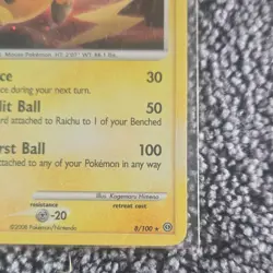 The Pokemon Company Raichu Stage 1 holo Rare 8/100 2008 90 HP Pokemon TCG Card - Image 4
