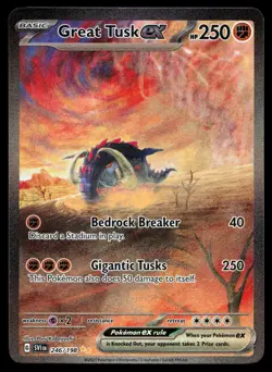 Great Tusk ex 246/198 Scarlet & Violet Base Set Illustration Holo Pokemon Card - Image 1