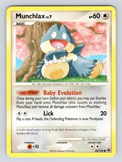 x1 Munchlax 68/100 Majestic Dawn Pokemon Card - Image 3