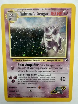 Sabrina's Gengar 014/132 Gym Heroes Holo WITH FART SWIRL- Pokemon Card - Image 1