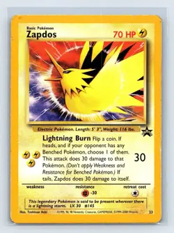 Pokemon TCG Zapdos Black Star Promos 23 Regular Promo Card - Image 1