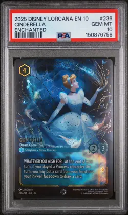 Cinderella Disney Lorcana En 10-Whispers In The Well 236 2025 PSA 10 - Image 1