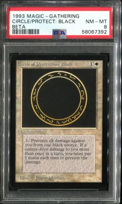PSA 8 1993 MTG Magic The Gathering Beta #10 Circle of Protection Black Pop9 - Image 1