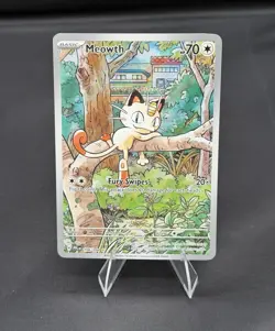 Pokemon tcg Phantasmal Flames Meowth Me02: Illustration Rare Holo 106/094 70 HP - Image 1