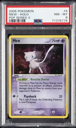 2006 POKEMON POP SERIES 4 #4 MEW-HOLO PSA 8 - Image 1