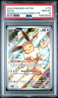 2025 POKEMON SVP EN-SV BLACK STAR PROMO #173 EEVEE PSA 10 - Image 1