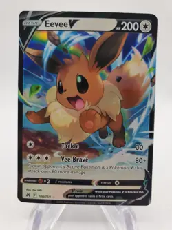 EEVEE V 2023 POKEMON SWSH CROWN ZENITH HOLO RARE 108/159 - Image 1