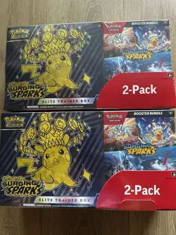 Pokemon Surging Sparks ETB & Booster Bundle Costco 2-pack. Factory Sealed 2BOXES - Image 1