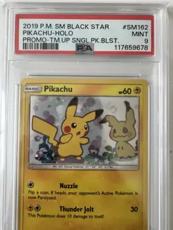 Pokemon Pikachu SM Black Star Promo SM162 Holo Promo PSA 9 - Image 2
