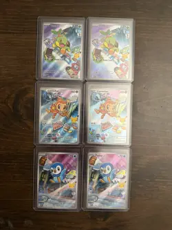 Pokemon First Partners 30th Anniversary(x2) Sinnoh Turtwig, Piplup, Chimchar NM - Image 1
