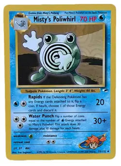 Pokemon TCG Misty's Poliwhirl 053/132 Gym Heroes Regular Rare Ultra Original - Image 1