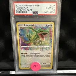2020 POKEMON SWORD & SHIELD VIVID VOLTAGE #138 RAYQUAZA PSA 10 - Image 1