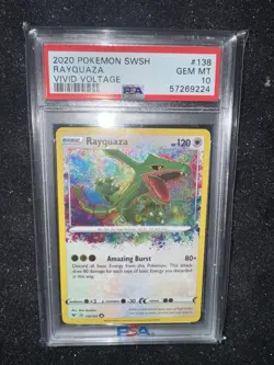2020 POKEMON SWORD & SHIELD VIVID VOLTAGE #138 RAYQUAZA PSA 10 - Image 1