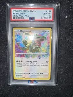 2020 POKEMON SWORD & SHIELD VIVID VOLTAGE #138 RAYQUAZA PSA 10 - Image 2