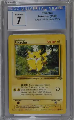 1999 Pokemon Jungle Pikachu 60/64 — Vintage NM CGC 7 - Image 1