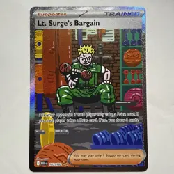 Pokemon Lt. Surge's Bargain Full Art Holo 185/132 - Image 1
