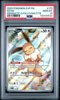 2025 POKEMON SVP EN-SV BLACK STAR PROMO #173 EEVEE PSA 10 - Image 1