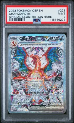 2023 POKEMON OBF EN-OBSIDIAN FLAMES SPECIAL ILLUSTRATION RARE CHARIZARD EX PSA 9 - Image 1