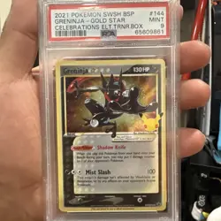 PSA 9 MINT Greninja GOLD STAR SWSH144 HOLO Elite Trainer PROMO Pokemon Card - Image 1