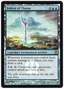 Bident of Thassa 2013 Theros FOIL Prerelease Launch Promo Blue Rare MTG NM AZ2 - Image 1
