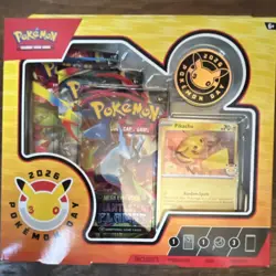 Pokemon TCG Pokemon Day 2026 Box Sealed Pikachu Promo Card Booster Packs Coin - Image 1