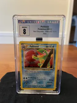 Pokemon 2001 Politoed Holo Neo Discovery CGC Graded 8 - Image 1