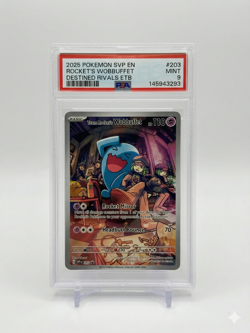 2025 Pokemon SVP English Rocket's Wobbuffet #203 Destined Rivals ETB PSA 9 MINT - Image 1