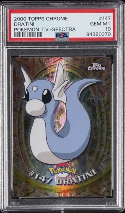 2000 TOPPS CHROME POKEMON T.V. SPECTRA #147 DRATINI PSA 10 - Image 1