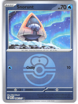 Snorunt 046/217 Love Ball Reverse Holo Ascended Heroes NM Pokemon TCG - Image 1