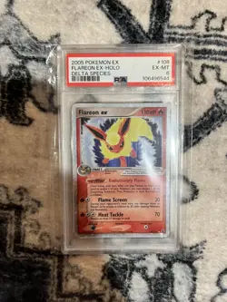 2005 POKEMON EX DELTA SPECIES #108 FLAREON EX-HOLO PSA 6 - Image 1