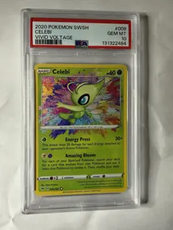 2020 POKEMON SWORD & SHIELD VIVID VOLTAGE #009🔥CELEBI🔥PSA 10 - Image 1