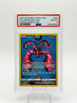 2023 Pokemon SWSH BSP Galarian Moltres #284 Crown Zenith Tin PSA 8 NM-MT - Image 1
