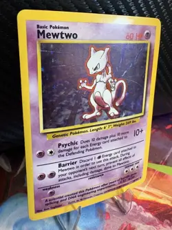 Mewtwo 10/102 Base Set Holo MP Pokemon WOTC 1999 Vintage - Image 4