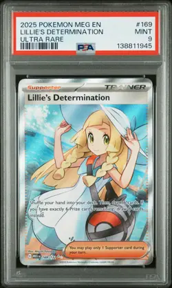 2025 POKEMON MEG EN-MEGA EVOLUTION ULTRA RARE #169 LILLIE'S DETERMINATION PSA 9 - Image 1