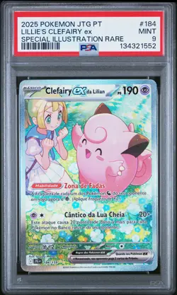 2025 POKEMON PORTUGUESE JTG PT-JOURNEY TOGETHER #184 LILLIE'S CLEFAIRY EX PSA 9 - Image 1
