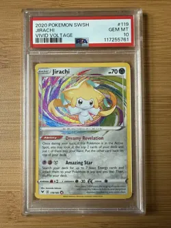 Jirachi 🌈 2020 Pokemon Swsh Vivid Voltage 119/185 🔥 PSA 10 Gem Mint - Image 1