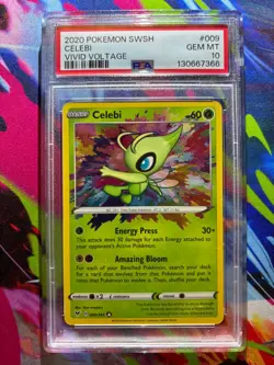 2020 Pokemon SWSH Vivid Voltage CELEBI Amazing Rare 009/185 PSA 10 - Image 1