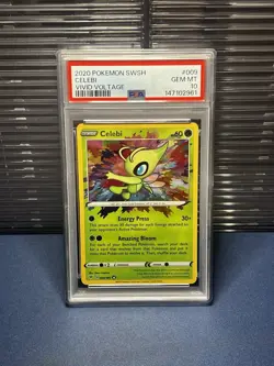 2020 POKEMON SWORD & SHIELD VIVID VOLTAGE #009 CELEBI PSA 10 - Image 3