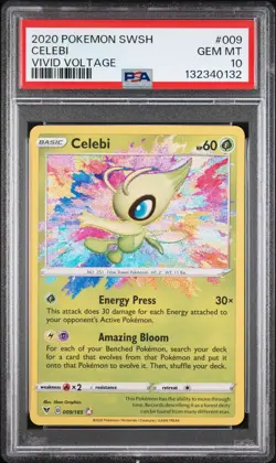 2020 POKEMON SWORD & SHIELD VIVID VOLTAGE #009 CELEBI PSA 10 GEM MINT 💎 - Image 1